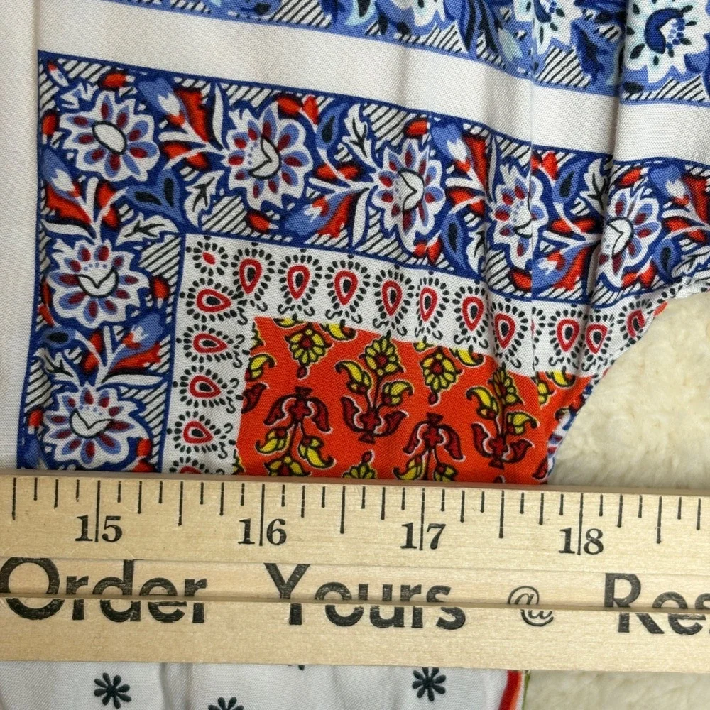 The Vermont Country Store Women's Patchwork Dress Size M Boho Pockets Prairie‎